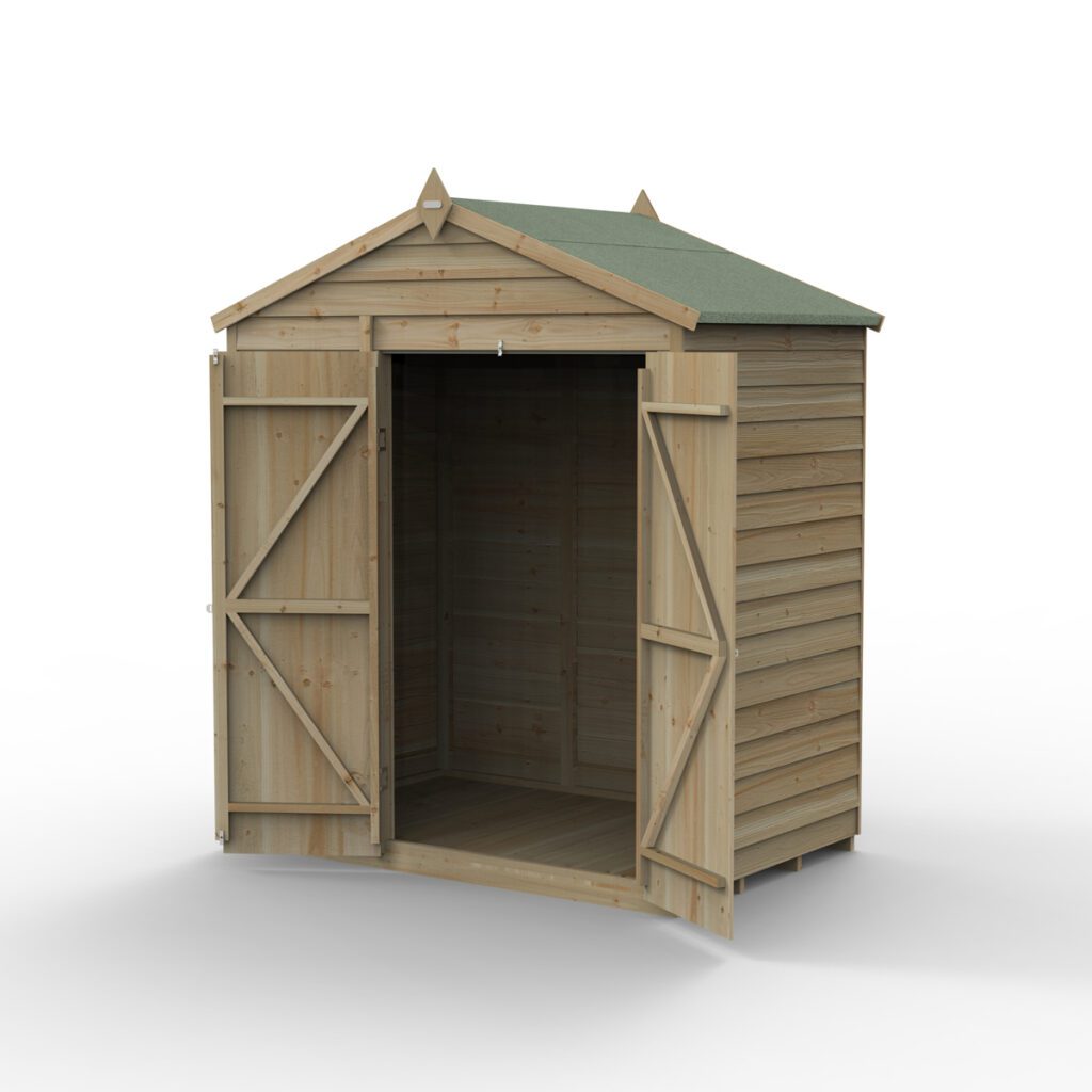 4LIFE Apex Shed 6×4 – Double Door – No Window 5013053199688 2